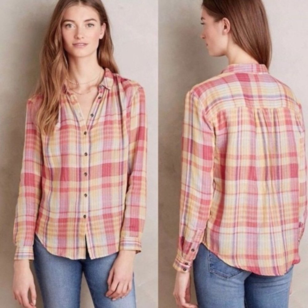 Anthropologie Holding Horses Gailen Plaid Shirt